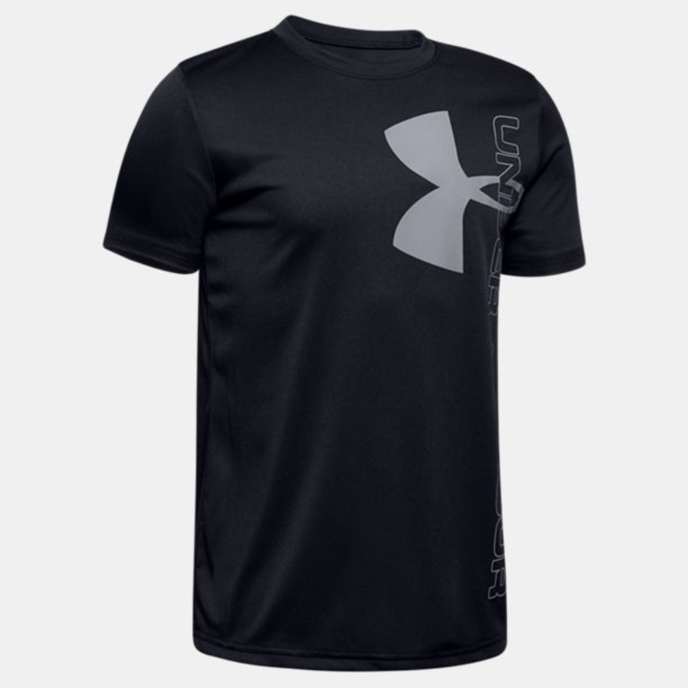 Boys Under Armour Black Logo Short Sleeve Shirt